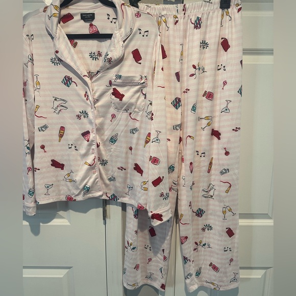 ♠️🎄KATE SPADE HOLIDAY PAJAMA SET🎄♠️ Size large - Picture 1 of 7